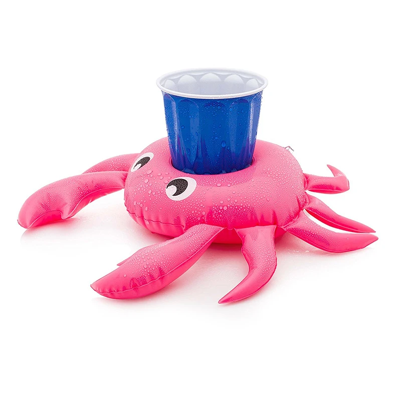 

Mini Inflatable Crab Floating Cup Holder Pool Drink Holders Swim Ring Water Toys Party Beverage Boats Holder Baby Pool Toys