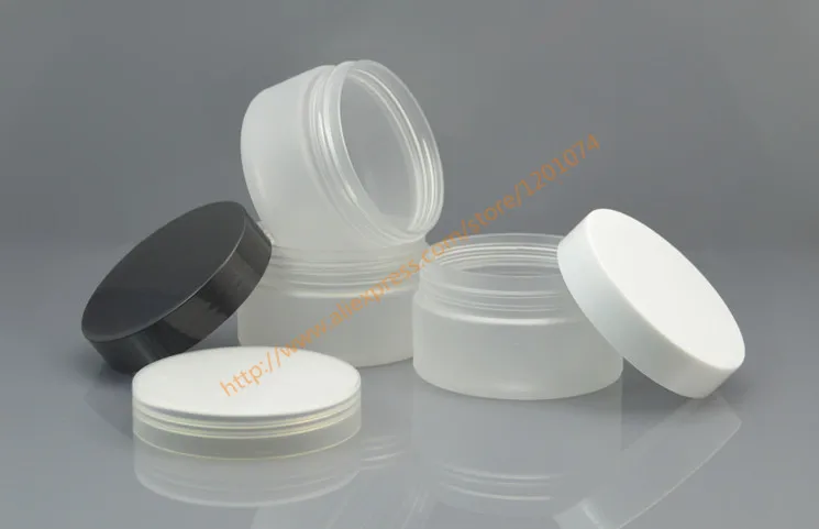 Прозрачная Матовая банка из ПЭТ 100 г с прозрачной/белой/черной крышкой