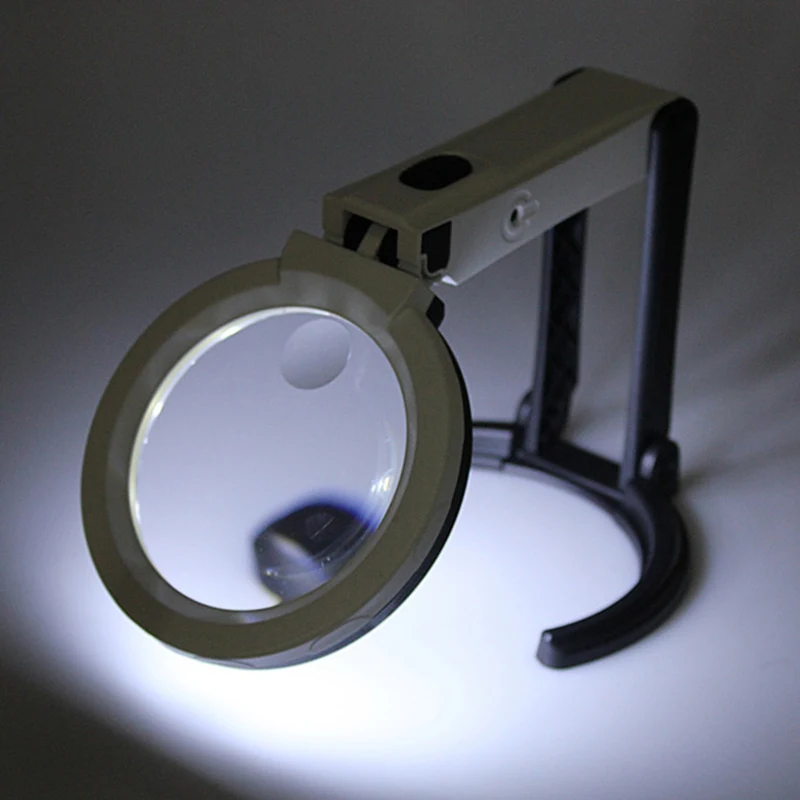 Увеличительная Лупа с подсветкой 2X/5X 10 светодиодов 120 мм|magnifier loupe|magnifying glassesglasses lamp
