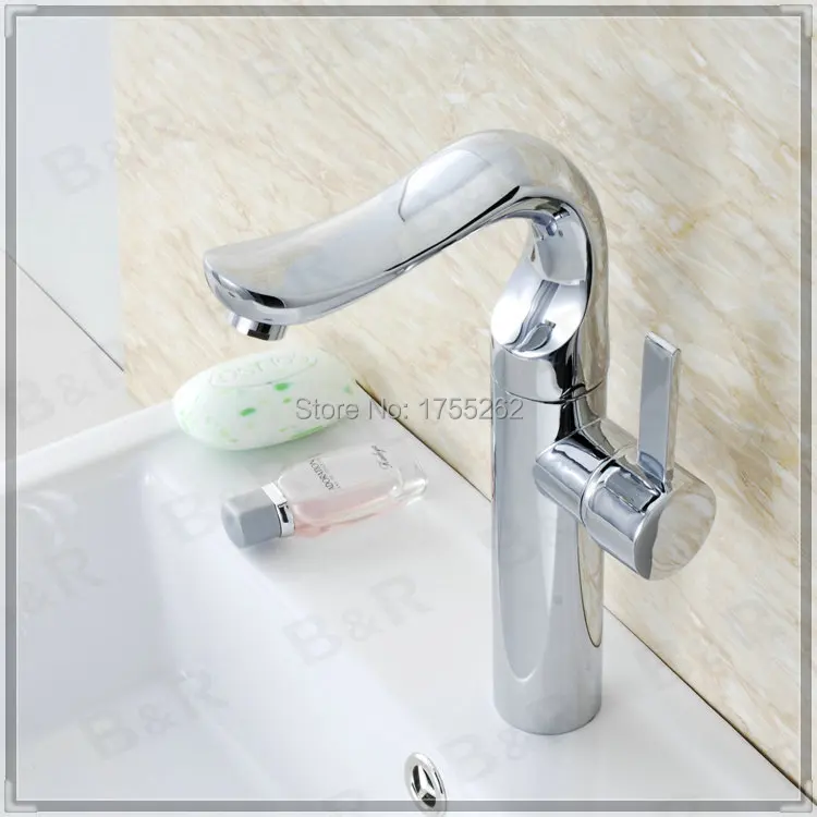Freeshipping B&ampR Fashionable Tap Kitchen Chromed Mixer Single handle hole Surface Mounted Swivel Faucet YH-9009 grifos | Обустройство