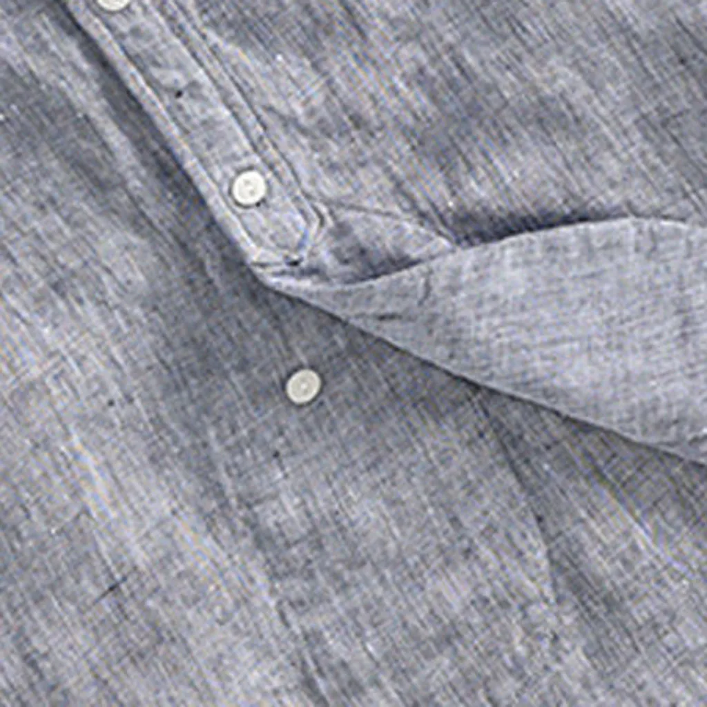 Бесплатная Страусиная Мужская модная льняная рубашка с длинными рукавами