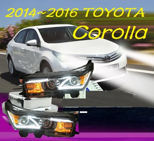 hid headlight 2pcs Автомобильный Стайлинг для Corolla фары altis год светодиодный задний фонарь DRL hid лампы Биксеноновые линзы Высокий Низкий луч парковка противотуманные фары - Цвет: hid headlight 2pcs