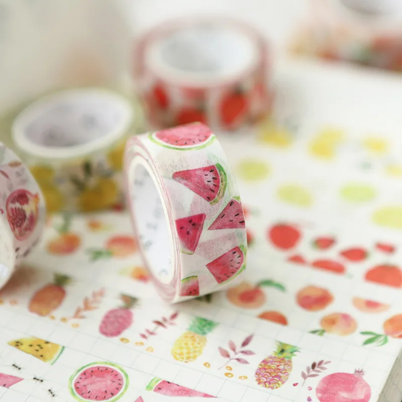 

15 мм * 7 м натуральные фруктовые васи ленты DIY декоративные Скрапбукинг планировщик маскирующая лента клейкая лента kawaii Канцтовары