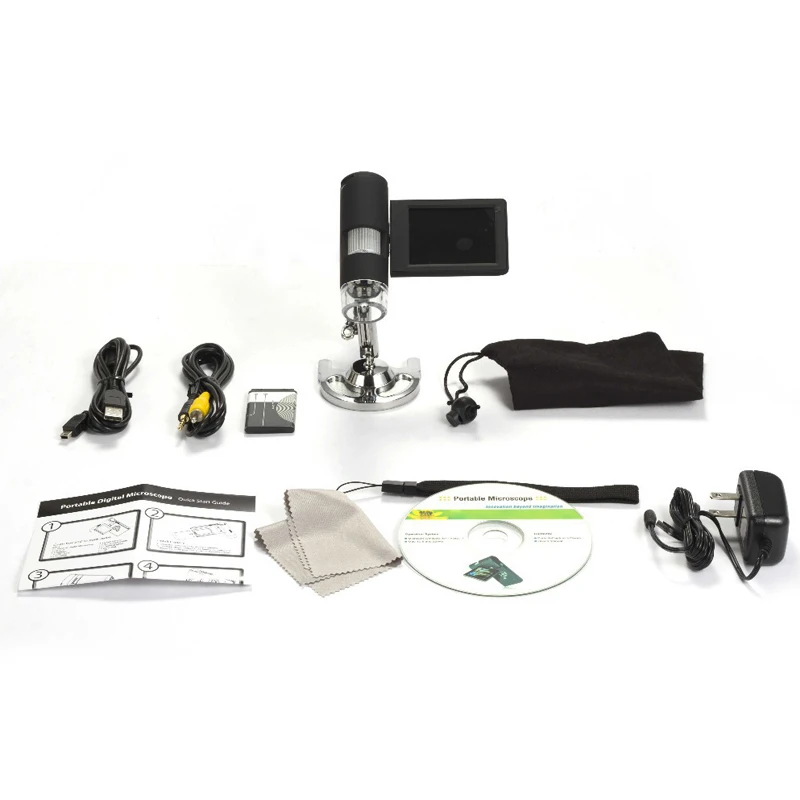 Мобильный портативный цифровой микроскоп DV/TV/USB 500X 5.0MP 8 LED 3 ''ЖК дисплей sd