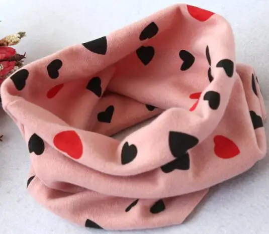 pink heart Коллекция года, весенне-осенний хлопковый шарф для девочек детский шейный платок с рисунком совы для девочек, детское кольцо с круглым вырезом, волшебный шарф для мальчиков, детская одежда - Цвет: pink heart