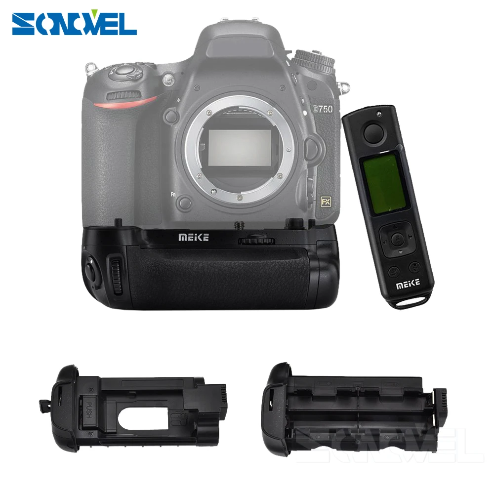 

Meike MK-DR750 Battery handle Built-in 2.4g Wireless Control Battery Grip for Nikon D750 as MB-D16 + EN-EL15 Battery+charger