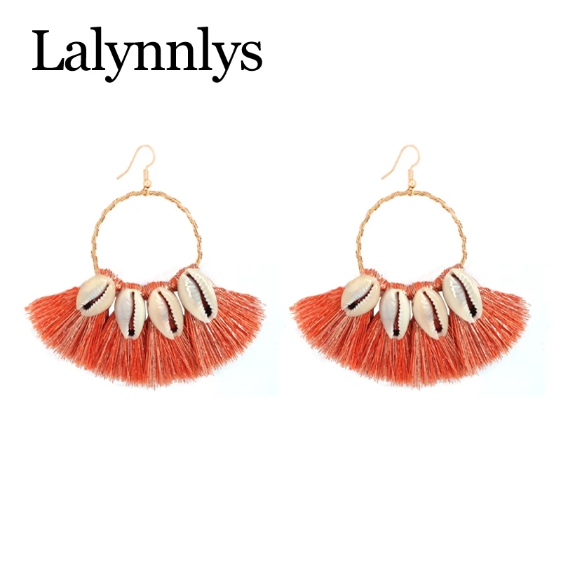 Lalynnlys 2019 богемные Разноцветные серьги с кисточками для женщин и девушек