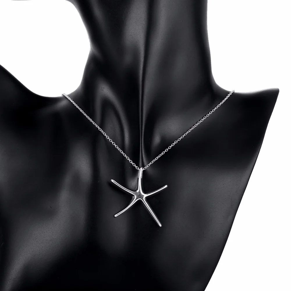 Ожерелье с подвеской покрытое серебром модные ювелирные украшения ожерелье из