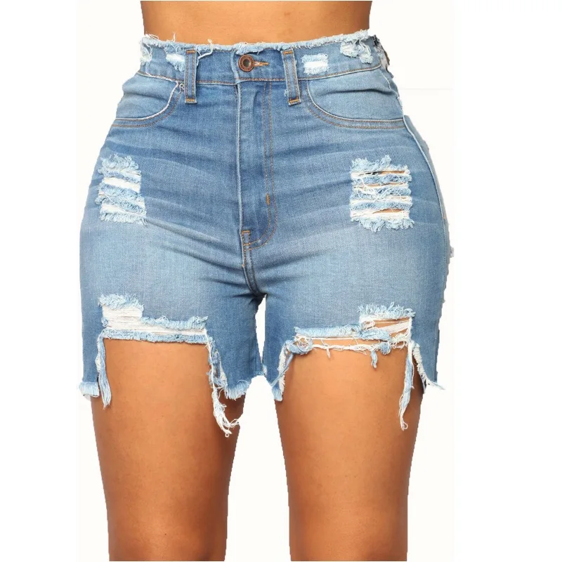 SUMMER FASHION sexy Jeans Women mid Waist Skinny Pencil Denim Pants Stretch washed women ripped hole shorts slim fit | Женская одежда