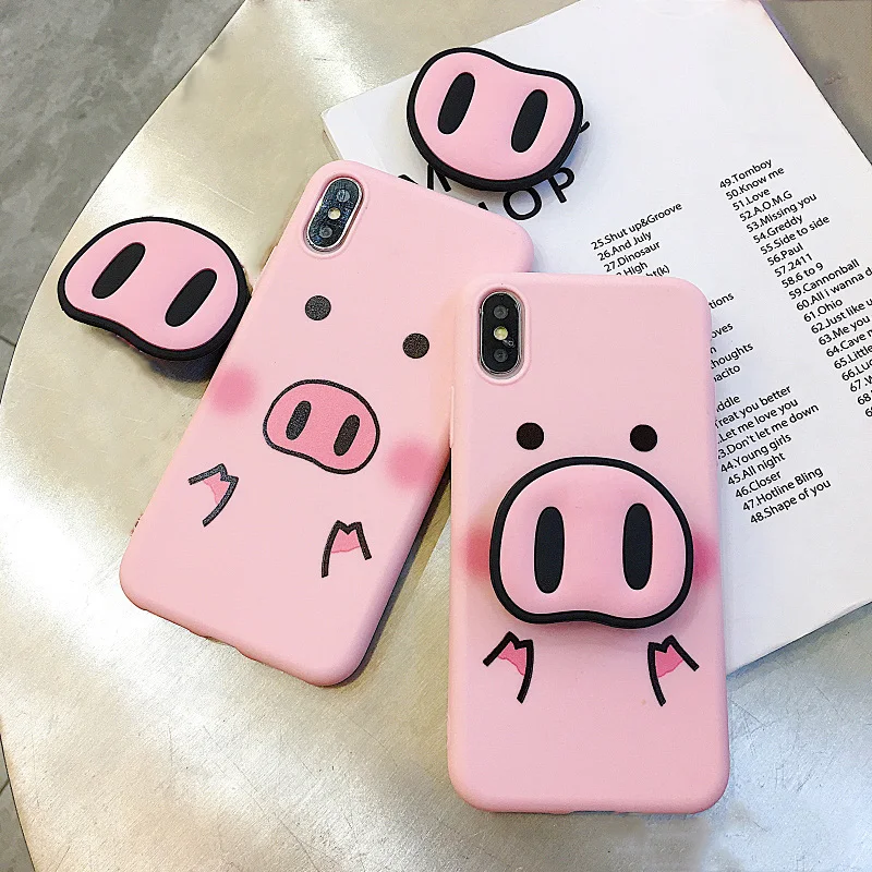 Забавный поросенок шаблон чехол для телефона iPhone 8 7 6 S плюс мультфильм буквы