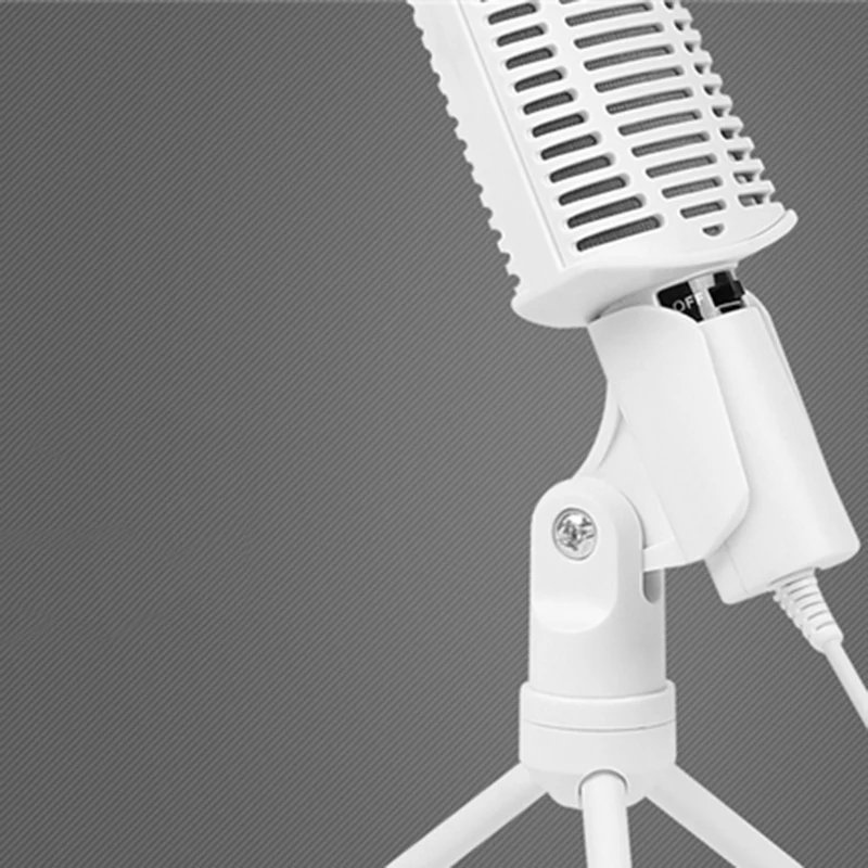 USB Студийный конденсаторный микрофон для записи музыки звук Foley аудио белый Mikrofono