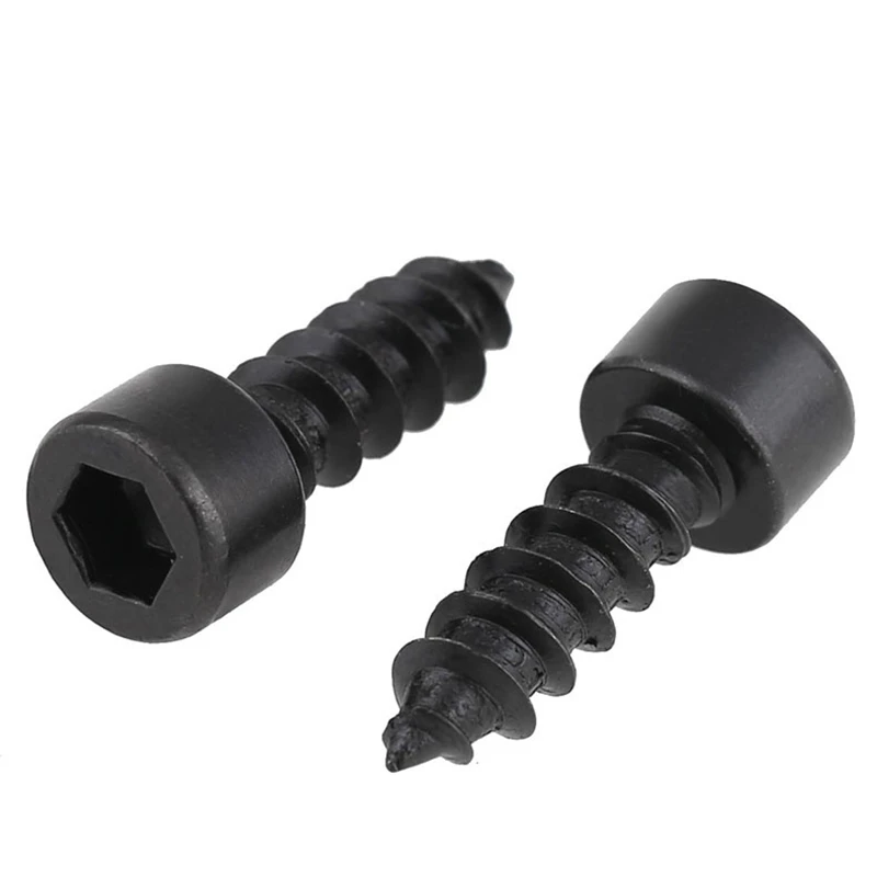 100Pcs/lot DIN912 M2*6/8/10/12 2mm Carbon Steel Black Hex Socket Head Cap Self Tapping Screw Bolts | Обустройство дома
