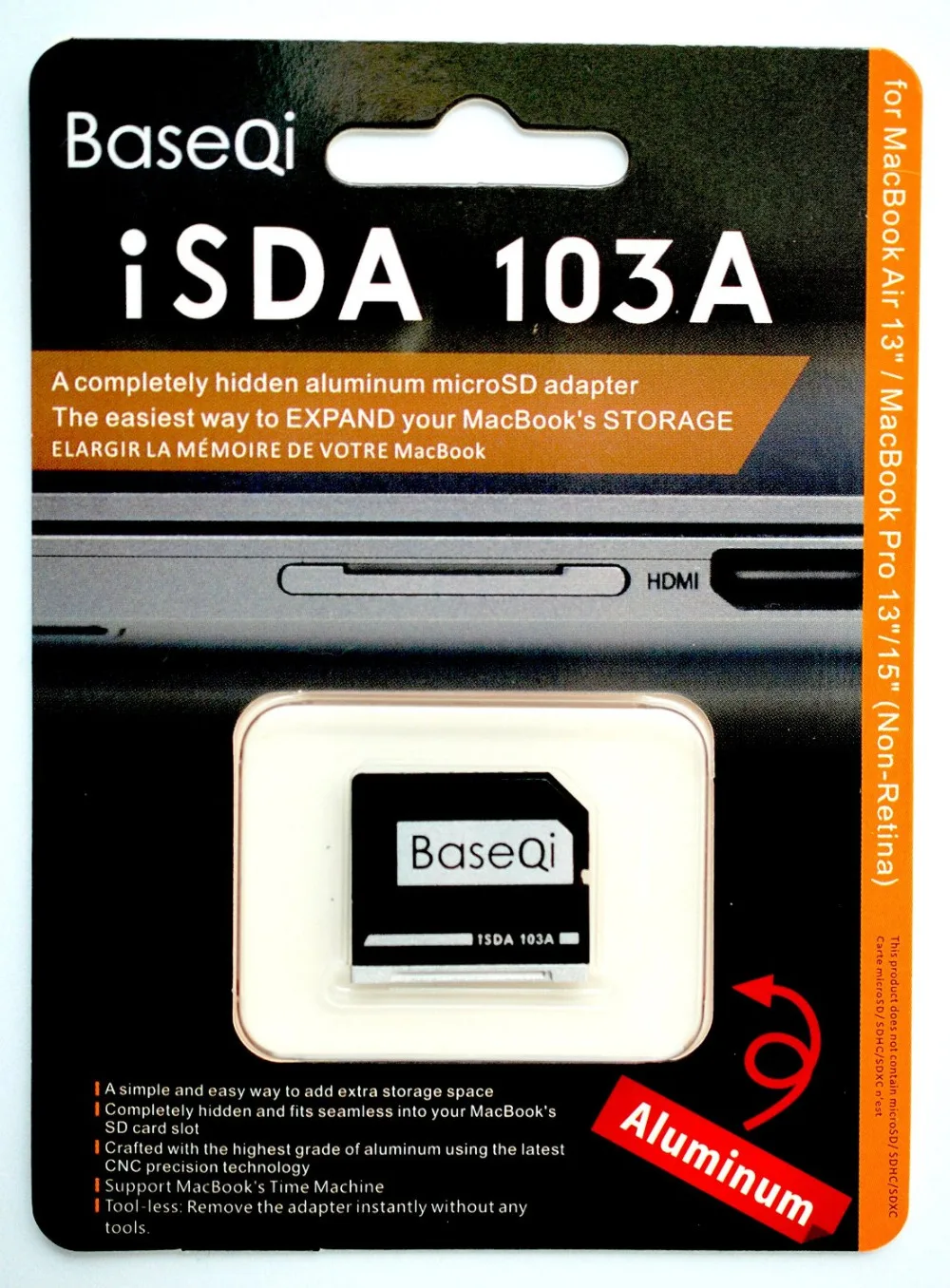 BASEQI Алюминиевый мини привод адаптер карты памяти Micro SD Картридер для Macbook Air 13