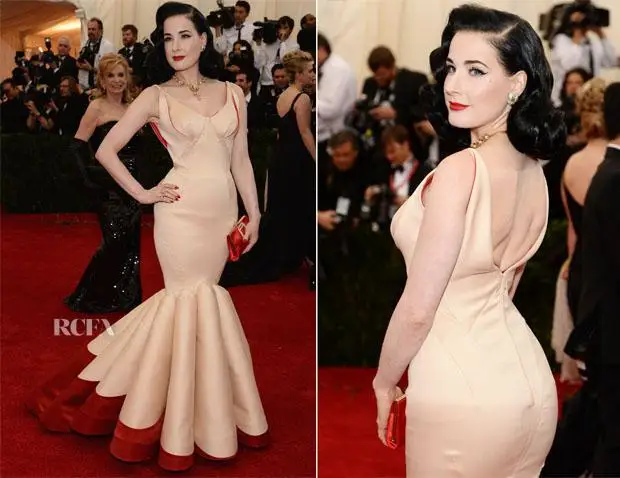 Женское платье с юбкой-годе Dita von Teese длинное вечернее цвета шампанского красным