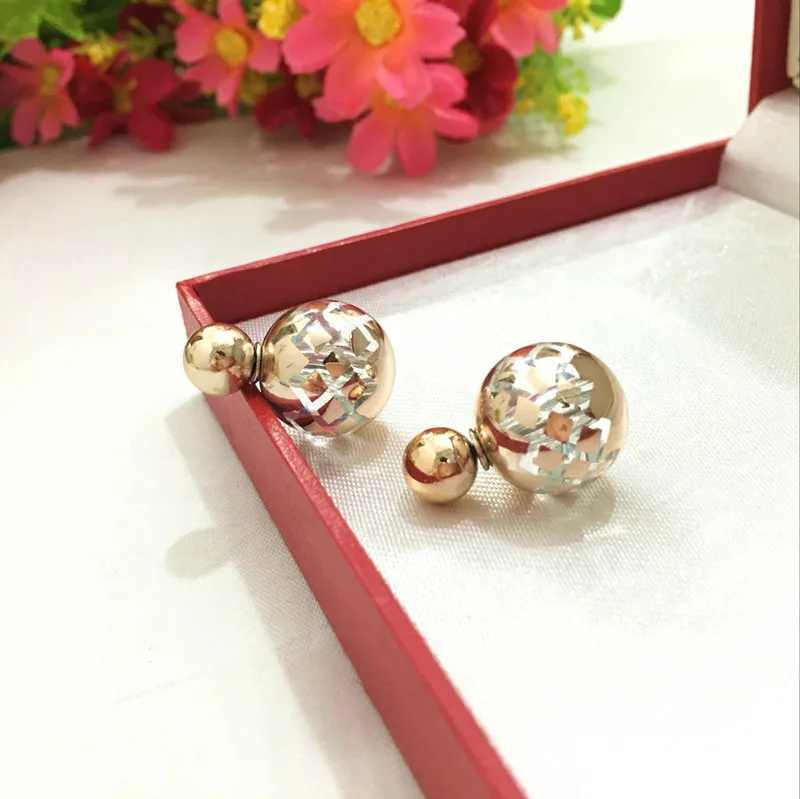 Новое поступление Симпатичные Двухсторонние серьги гвоздики женские модные