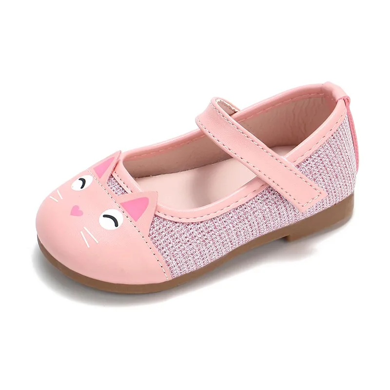 

Fashion Girls Flat Dress Party Shoes Children Toddler Kids Cartoon PU Leather Princess Shoes 2019