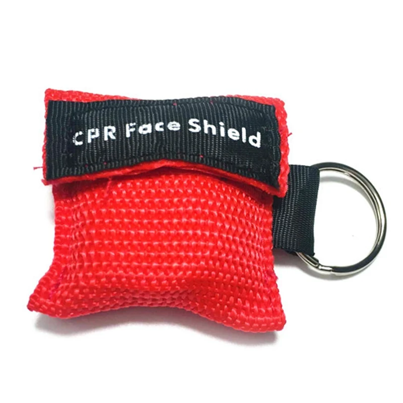 red Цветная маска для реаниматора CPR, брелок для первой помощи, маска для защиты лица, инструменты для ухода за здоровьем - Цвет: red