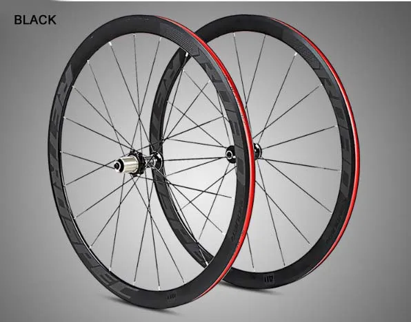 BLACK Дорожный 700C колесный набор C6.0 четыре подшипника 40 мм глубина профиля 18 отверстий 21 отверстие дорожные колеса для велосипедных гонок - Цвет: BLACK