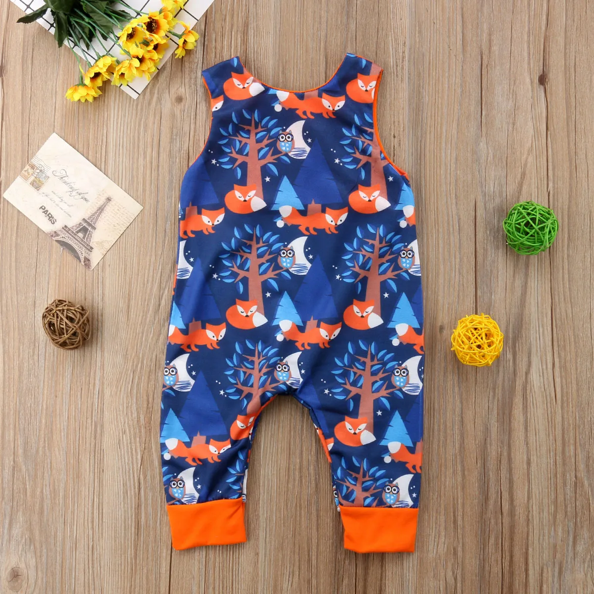 Toddler Newborn Baby Boys Girls Clothing Cartoon Fox Romper Sleeveless Jumpsuit Playsuit Summer Clothes | Детская одежда и обувь