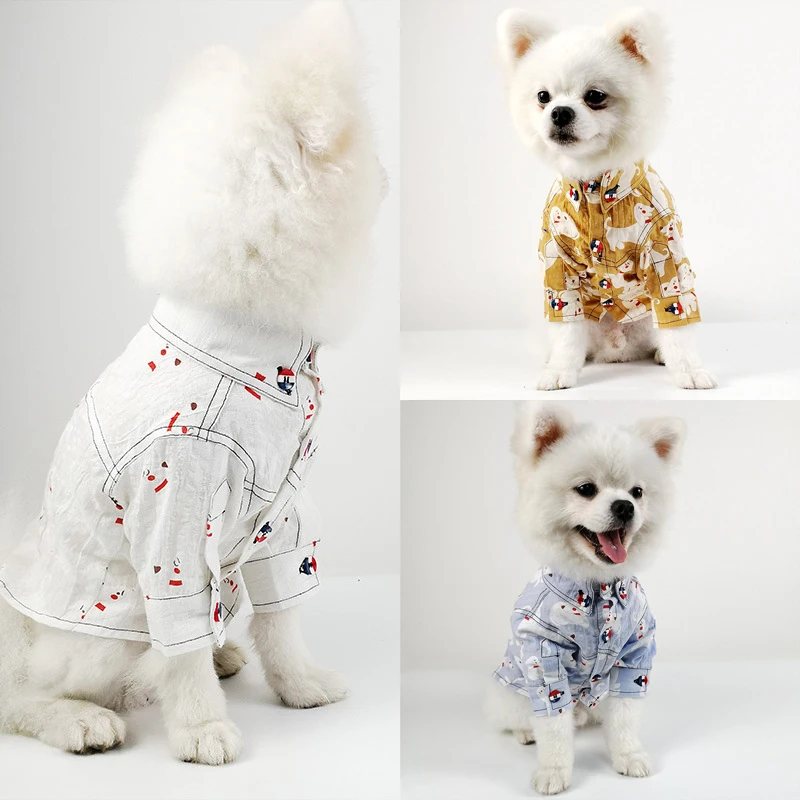 

Summer Hawaiian Pet Dog Clothes for Small Dogs Cute Dog Tshirt Puppy Cat Clothing Chihuahua Pug Shirts Cotton Pets T shirt Vest