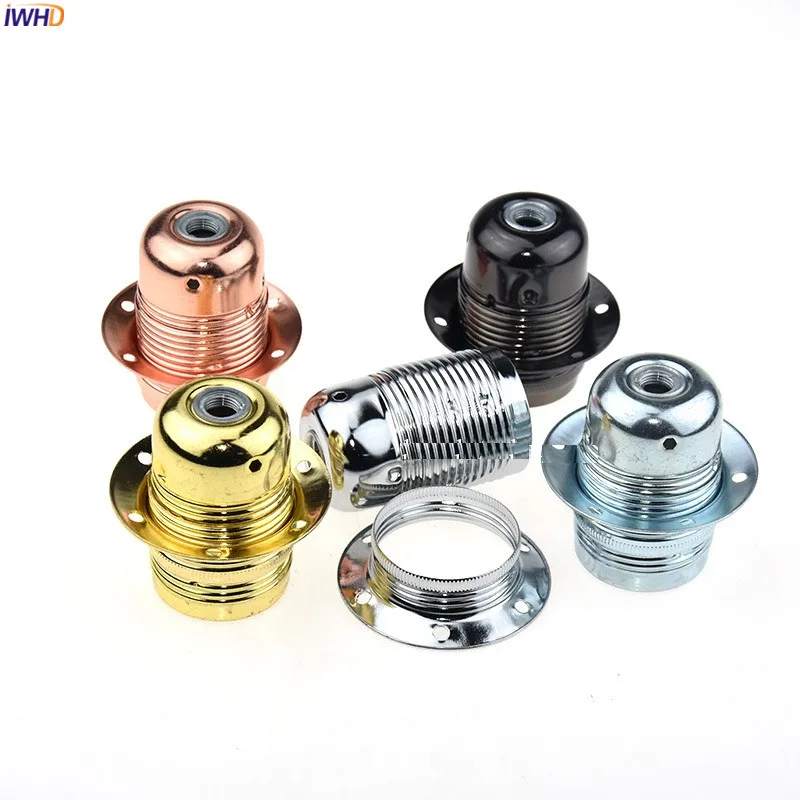IWHD DIY алюминиевый домашний держатель лампы E27 Цоколь цоколь 110-220 В Ретро винтажный