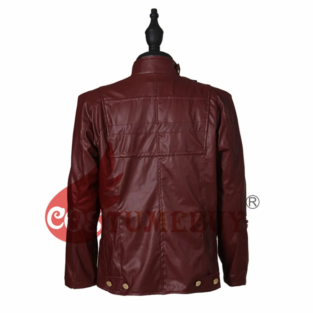 CostumeBuy стражи Галактики Косплей звезда-Лорд Питер Квилл красная куртка мужской костюм на Хэллоуин искусственная кожа короткая куртка пальто