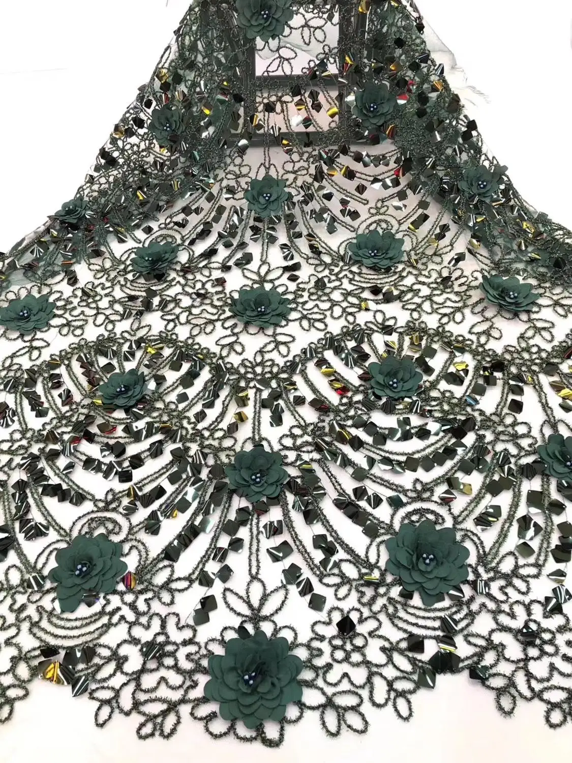 Новинка 2019 элегантное кружевное платье с вышивкой и пайетками кружевная ткань