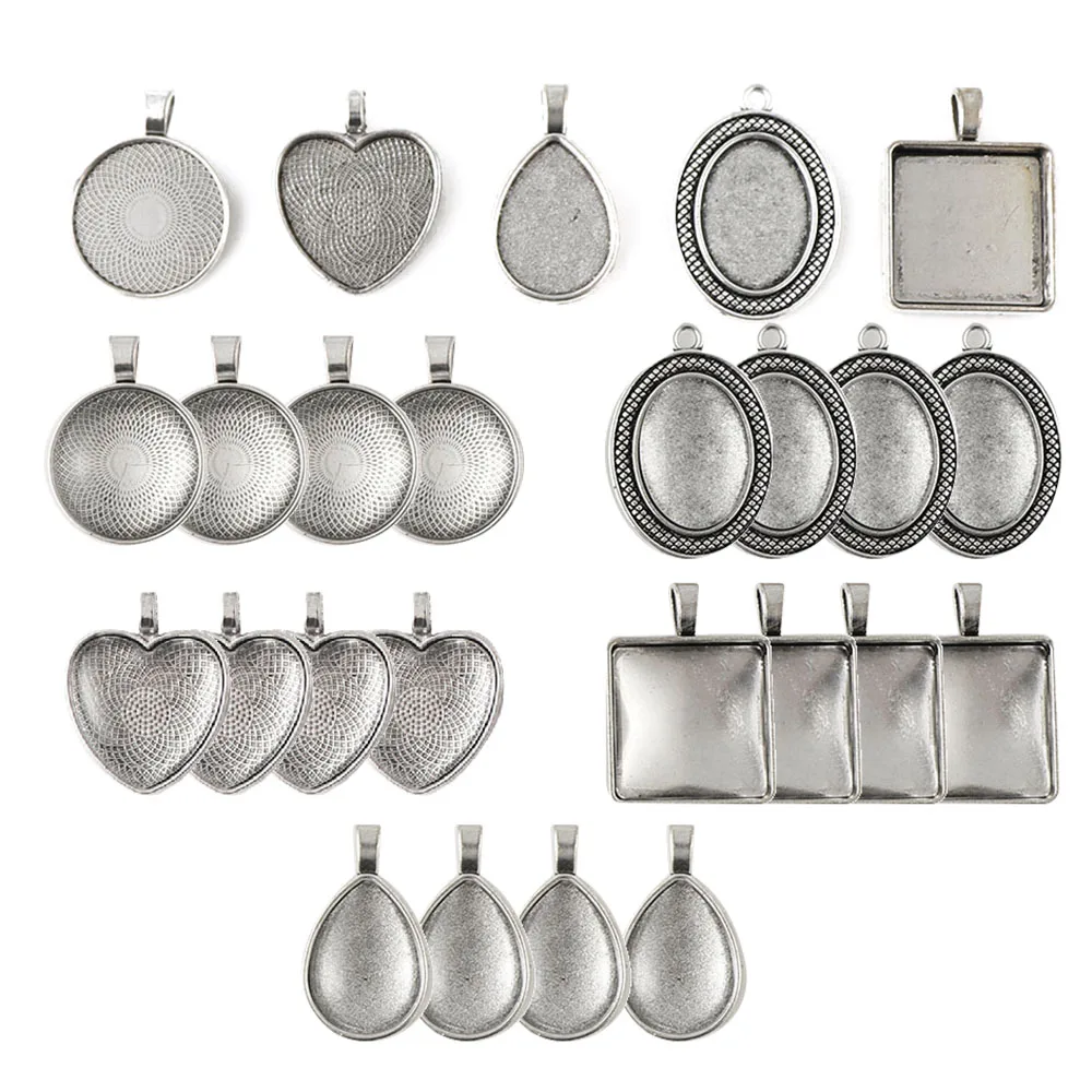 

40 Pieces 25mm Ancient Silver Bottom Add Glass Diy Alloy Jewelry Accessories Blank Bezel Set Photo Pendant Jewelry Accessories