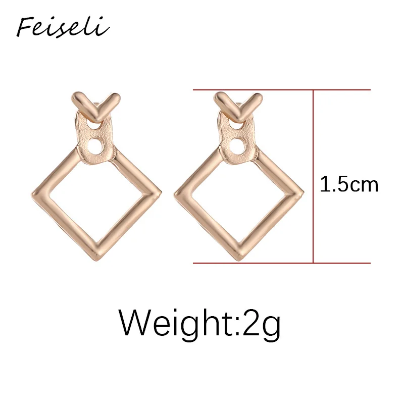 Feiseli серебряный золотой цвет геометрический полый треугольник квадратные серьги