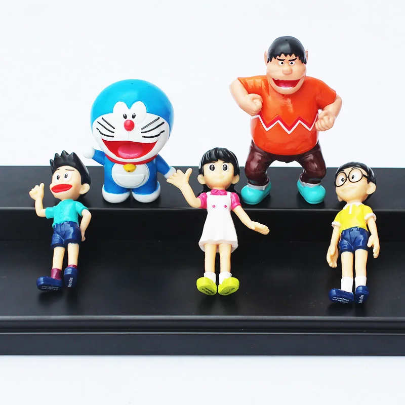 5 шт./компл. ~ 7 см Doraemon ПВХ Фигурки игрушечные модели кукол Nobita Nobi Shizuka Minamoto Takeshi SHI