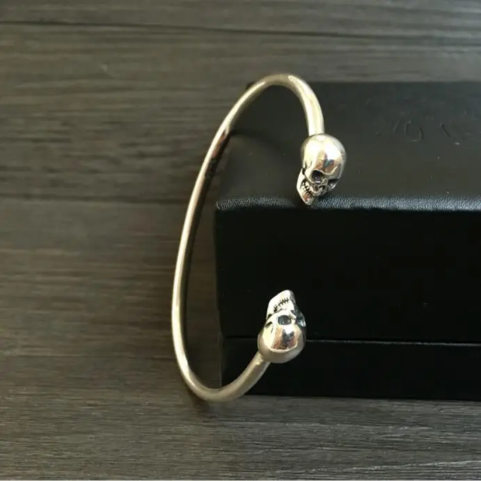 

Gothic Solid Pure Sterling Silver 925 Cuff Bangle Bracelet Men Top Fashion Punk Style Rock Star Mens Silver 925 Jewelry Gifts