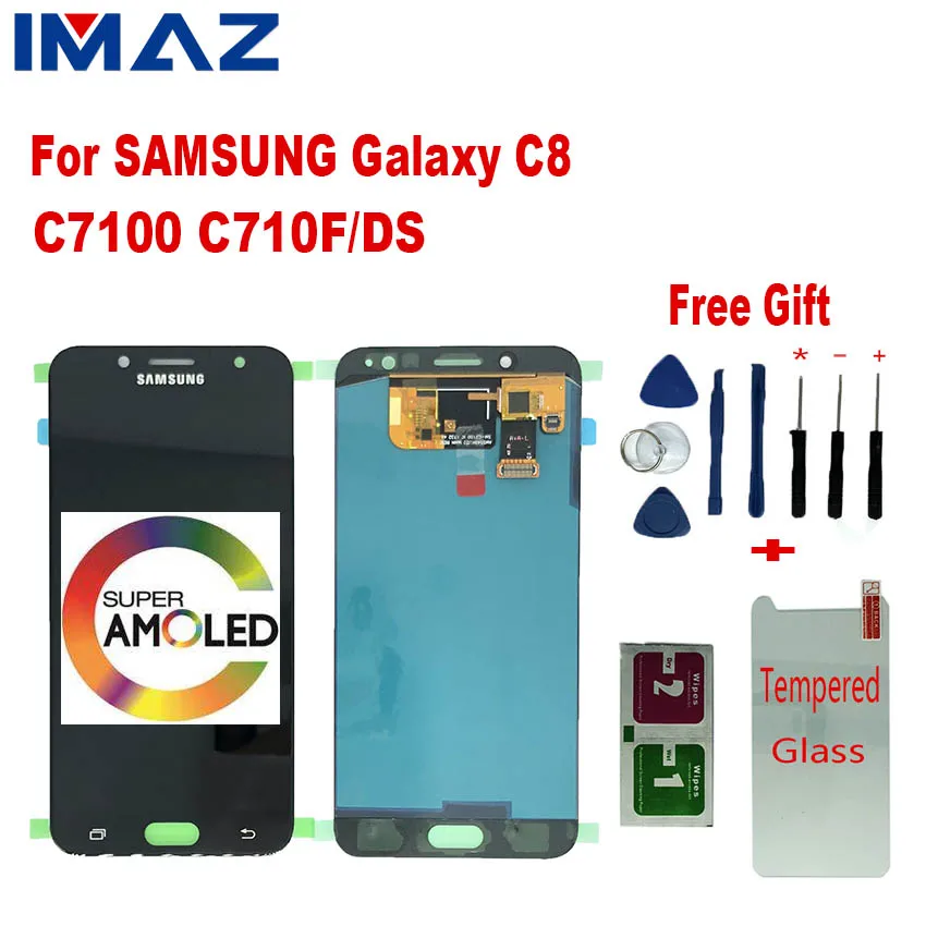 ЖК дисплей с дигитайзером для Samsung Galaxy C8 C7100 C710F сенсорным экраном 5 дюйма в сборе J7