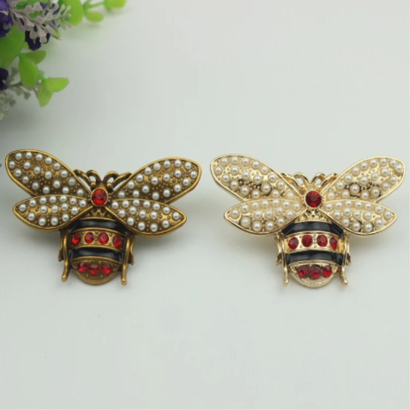 

10pcs/lot Luggage hardware accessories zinc alloy handbag Set auger lovely pearl bees decoration buckle bag Hardware accessories