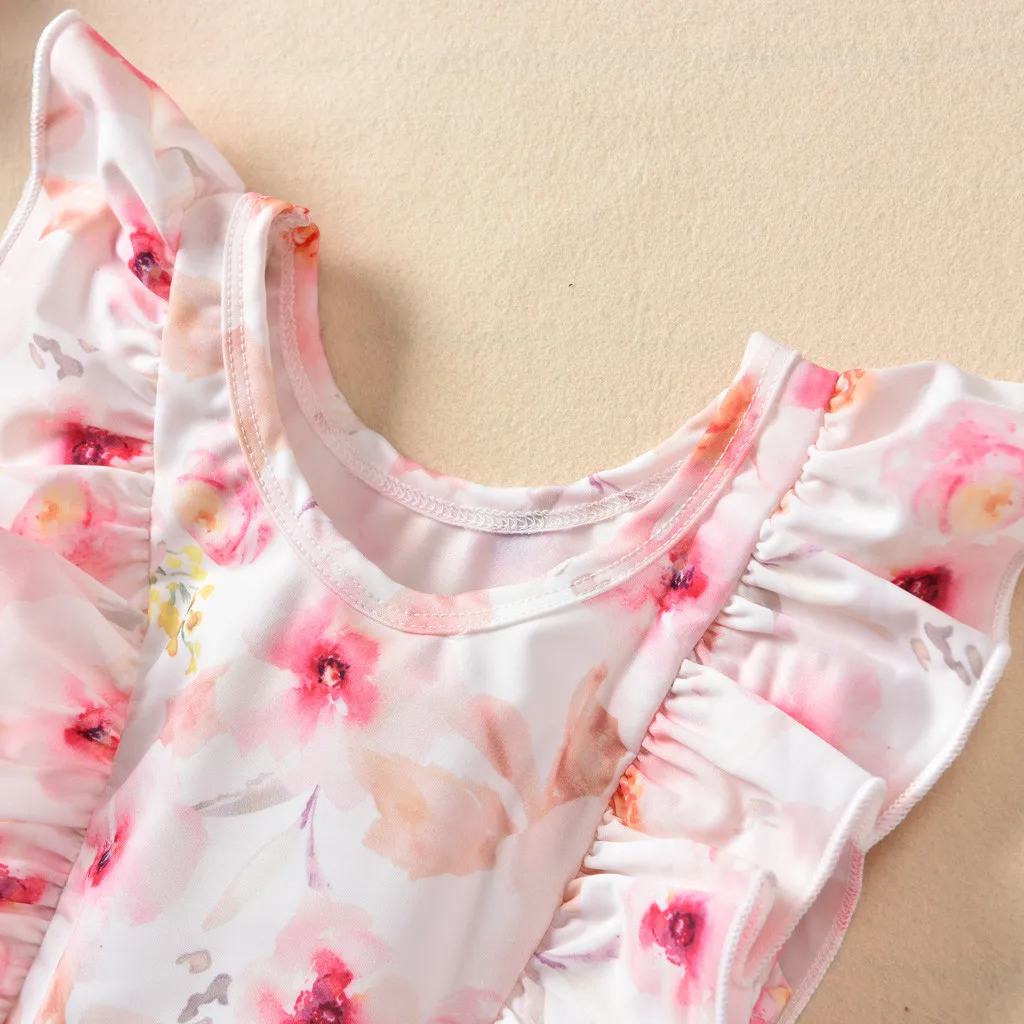 SAGACE/Цельный купальник с цветочным принтом для маленьких девочек цельный