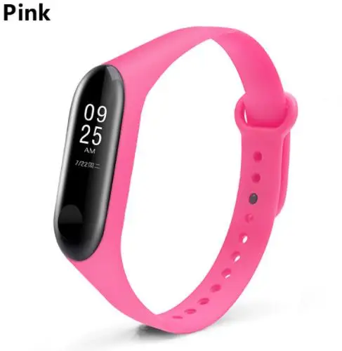 Pink Ремешок mi Band 3 4 для Xiao mi band 3/4 ремешок для часов mi 3 4 pulsera correa mi band 3/4 сменный силиконовый браслет - Цвет: Pink