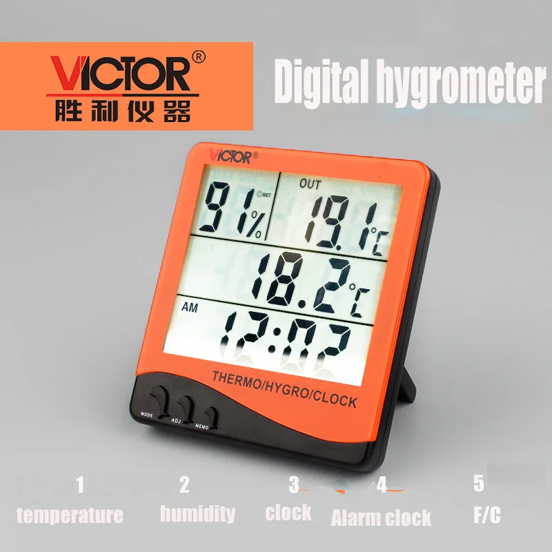Vc230a цифровой Температура измеритель влажности большой экран дисплея