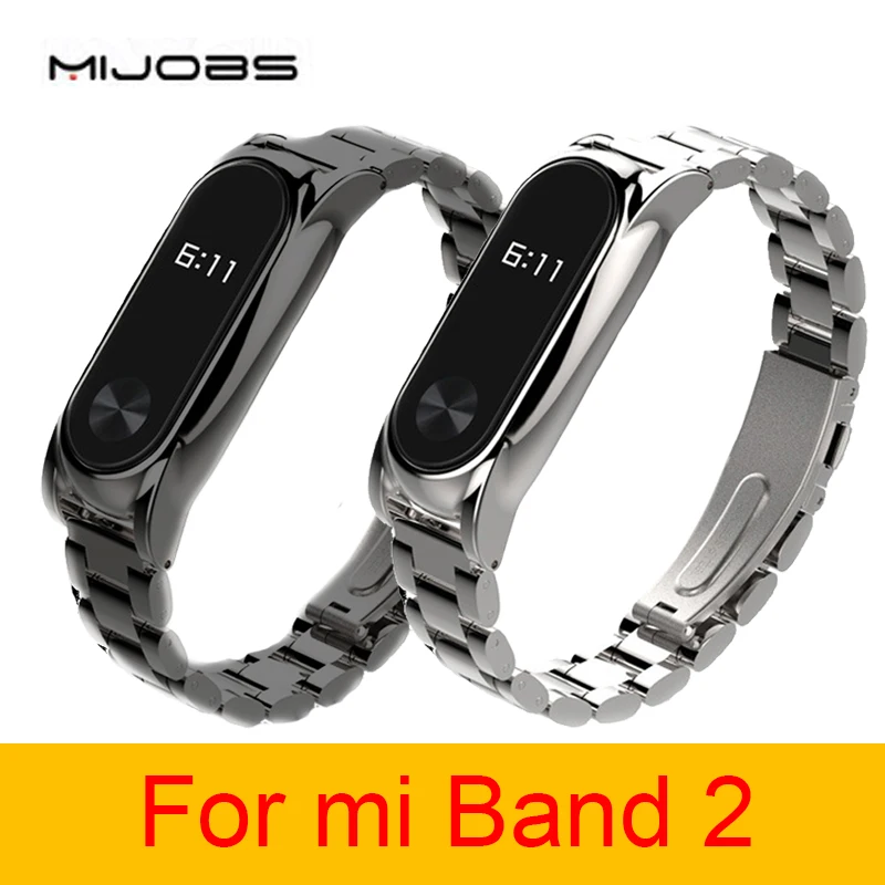 Металлический ремешок для Xiaomi Mi Band 2 Безвинтовой браслет из нержавеющей стали