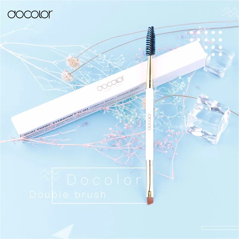 Docolor 1 шт., новинка, красивая двухсторонняя кисть для бровей, профессиональная расческа, ресницы, тени для век, Кисть для макияжа, кисти для макияжа глаз, инструмент