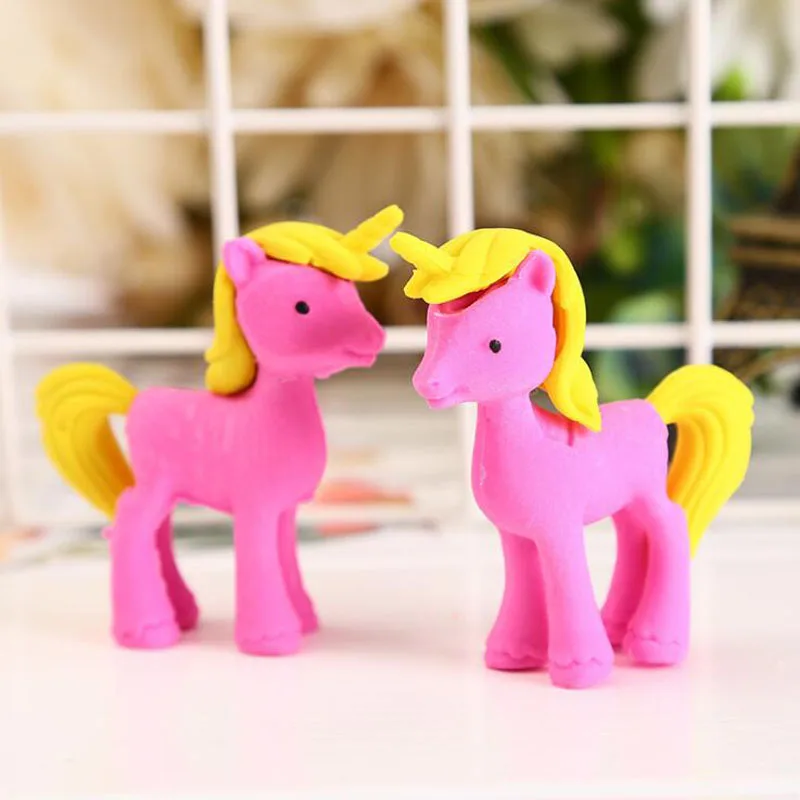 1 шт. Kawaii Единорог ластик в форме пони из мультфильма милый карандашный