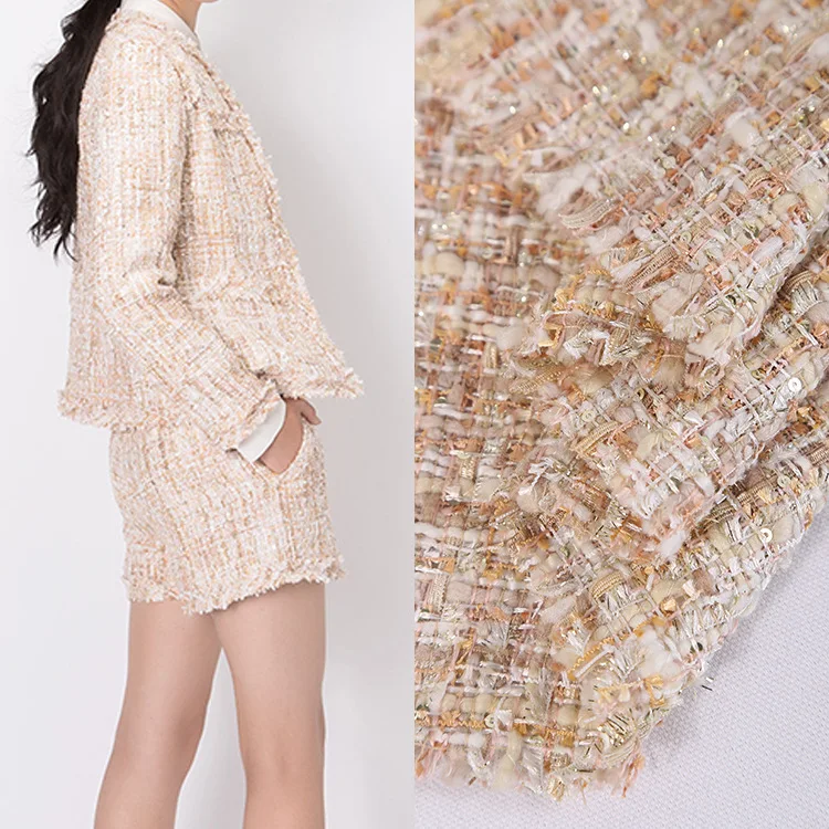 Твидовая ткань модная женская одежда свитер куртка Fabrics-365gsm (5% шерсть 30% акрил 65%