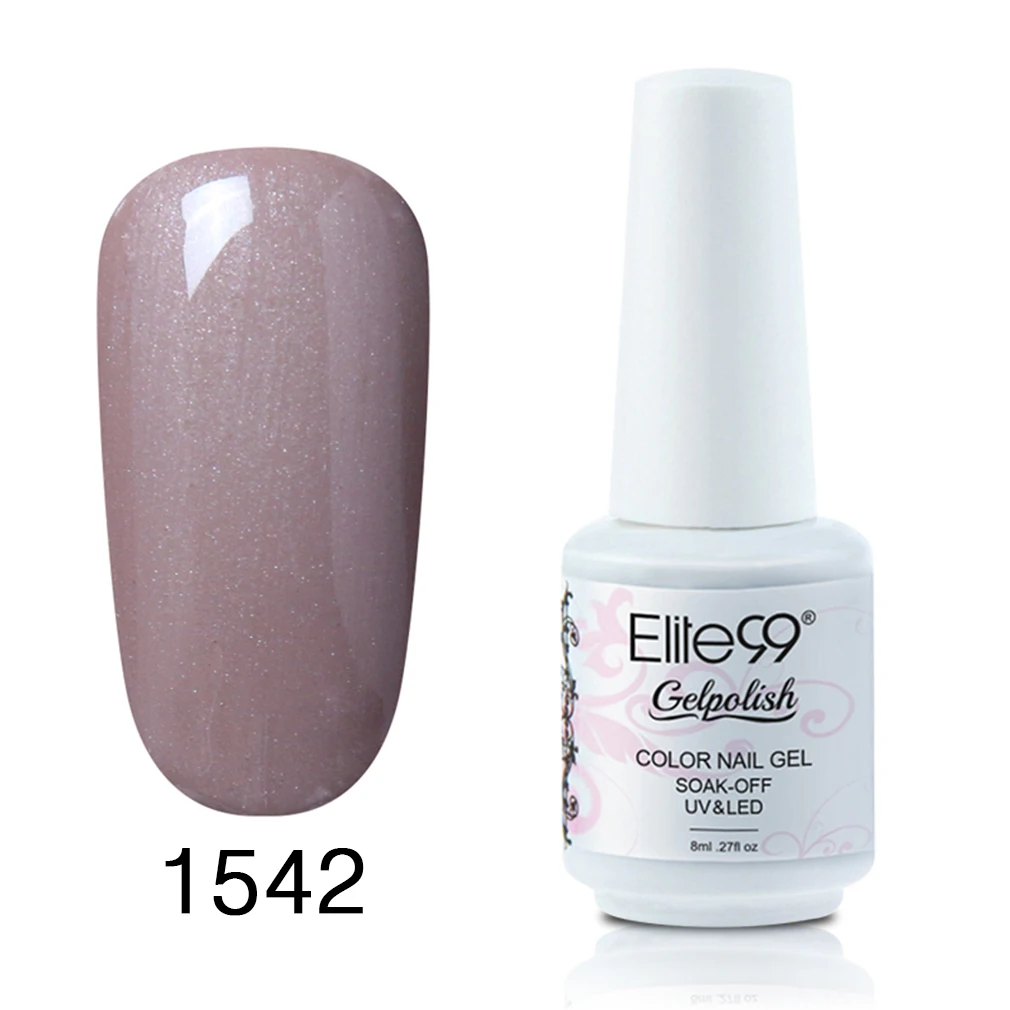 1542 Elite99 Гель-лак UV Vernis полуперманентный праймер верхнее покрытие 8 мл полигель лак для ногтей маникюрный гель лак для ногтей - Цвет: 1542