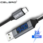 Зарядный кабель USB Type C с дисплеем напряжения и тока, зарядный кабель для телефона Samsung A8 A9 2018 A8s S10 Huawei Cabo Usbc
