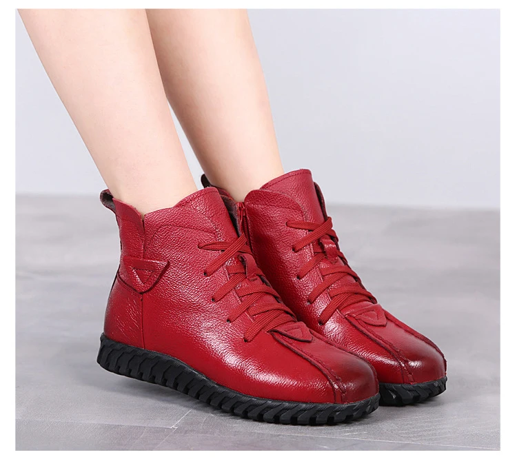 Женские ботинки Martin LISUNNY зимние из натуральной кожи на плоской подошве с мехом