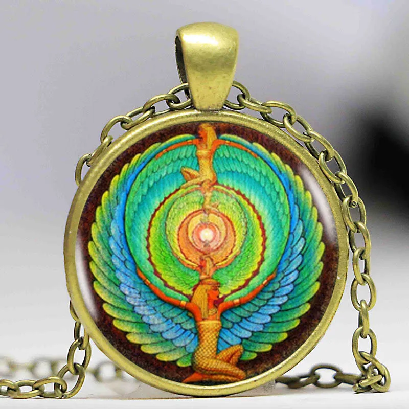 Кулон в виде символа египетского скала Серебряная цветная цепочка яркое модное