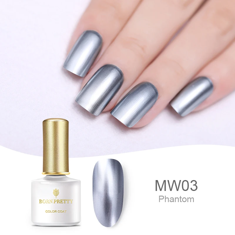 Золотистый Серебристый зеркальный металлический яркий цветной гель BORN PRETTY