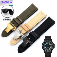 uyoung canvas watch with butterfly buckle strap universal men and women watch belt 20 22 24mm waterproof base for s e i k oi