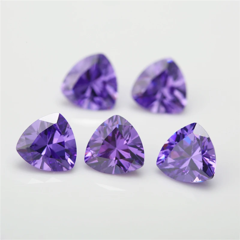 

3x3~12x12mm Trillion Shape 5A Voilet Loose CZ Stone Loose Cubic Zirconia For Jewelry DIY