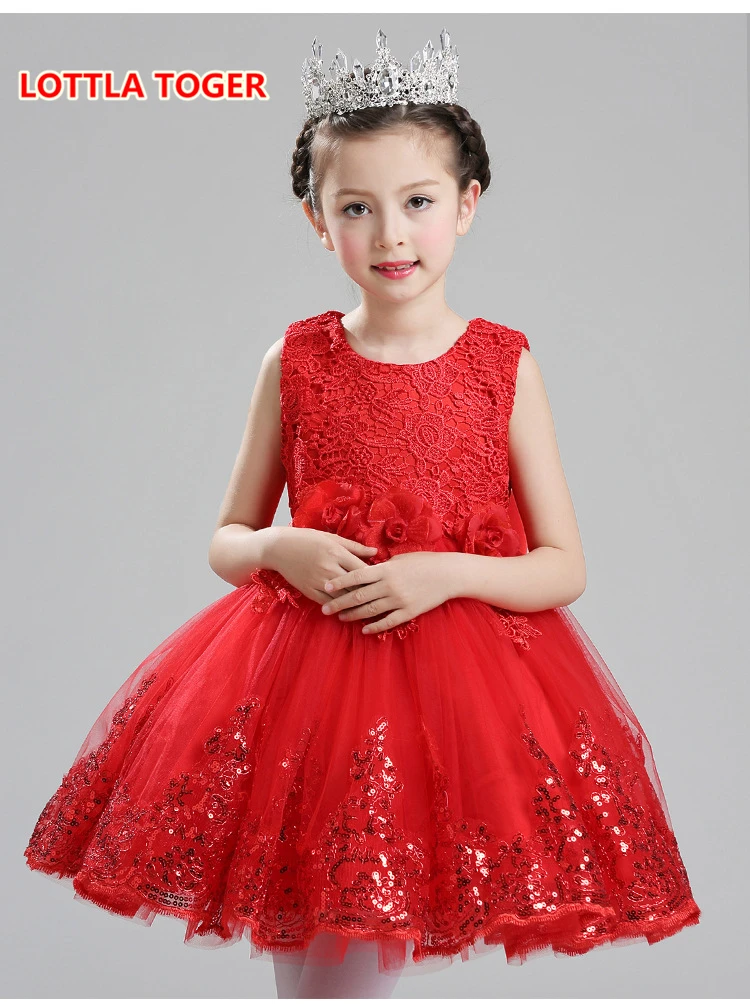 3 color Kids Girls Wedding Princess Dress Page 1 Formal Crossed Sleeveless Lace Tulle 2-14Y | Детская одежда и обувь