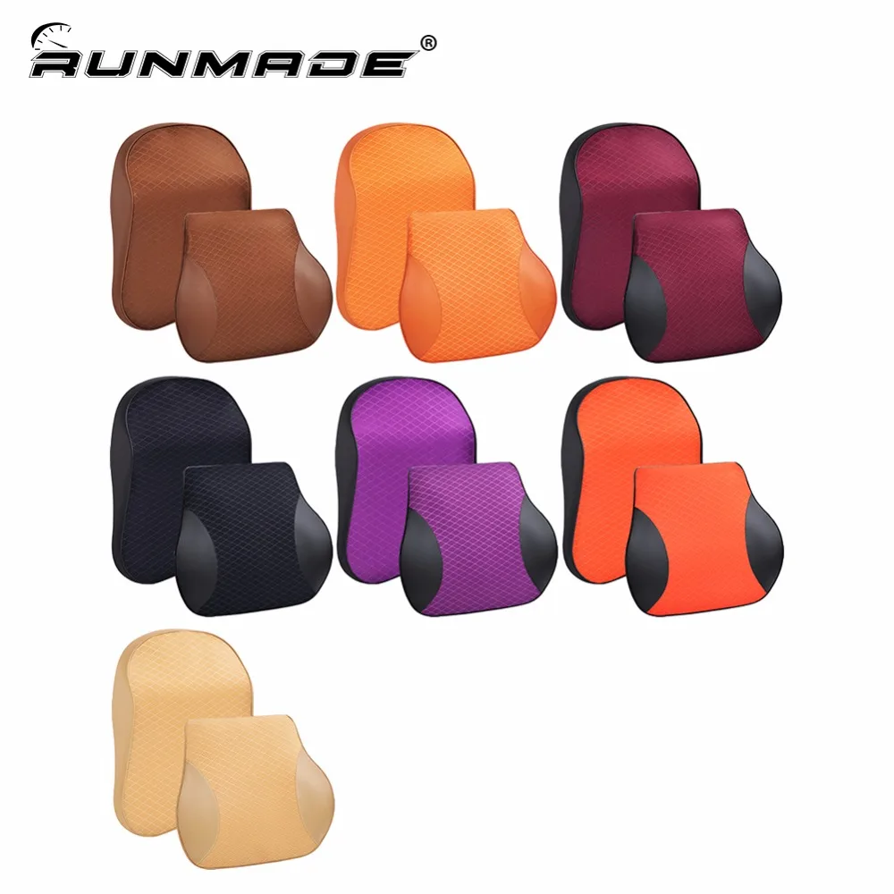 

Автомобильная подушка для шеи runmade 3D из пены с эффектом памяти, поясничная Подушка, подголовник из искусственной кожи