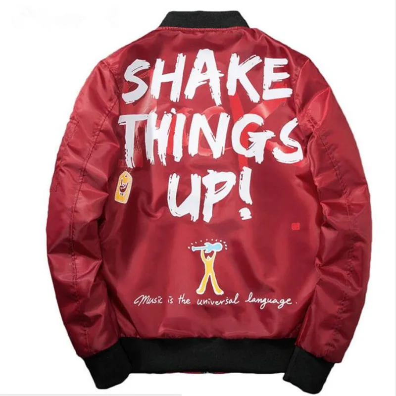 Куртка бомбер мужская с принтом граффити тонкая модная верхняя одежда в стиле MA 1